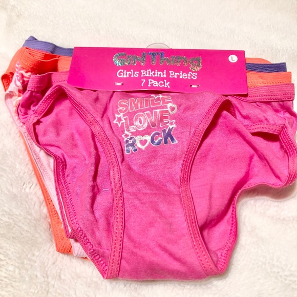 🆕7 Pack Girl’s Youth Bikini Briefs Size L - Picture 2 of 6